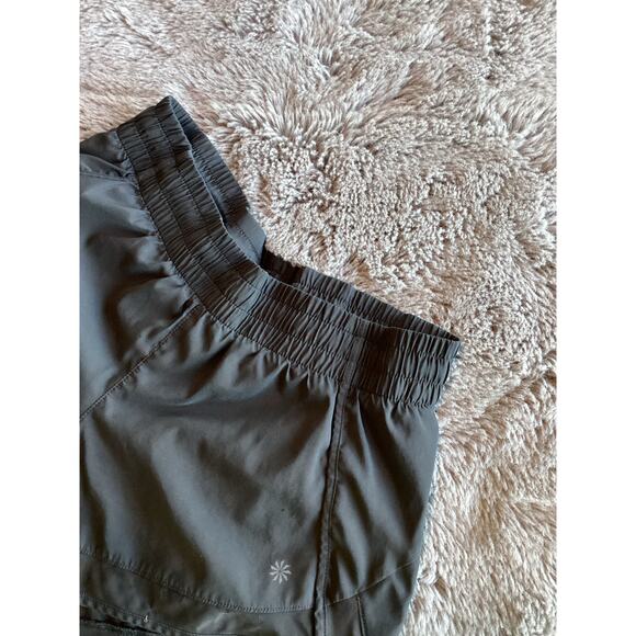 Athleta Women's Activewear Athletic Logo Mesh Racer Run Shorts 4 Black Size XS - Picture 2 of 12